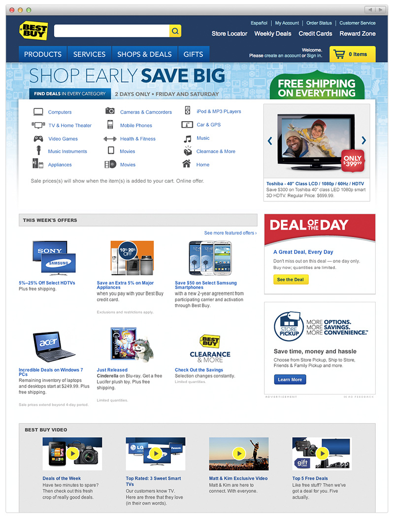 Best Buy Homepage Holiday 2012